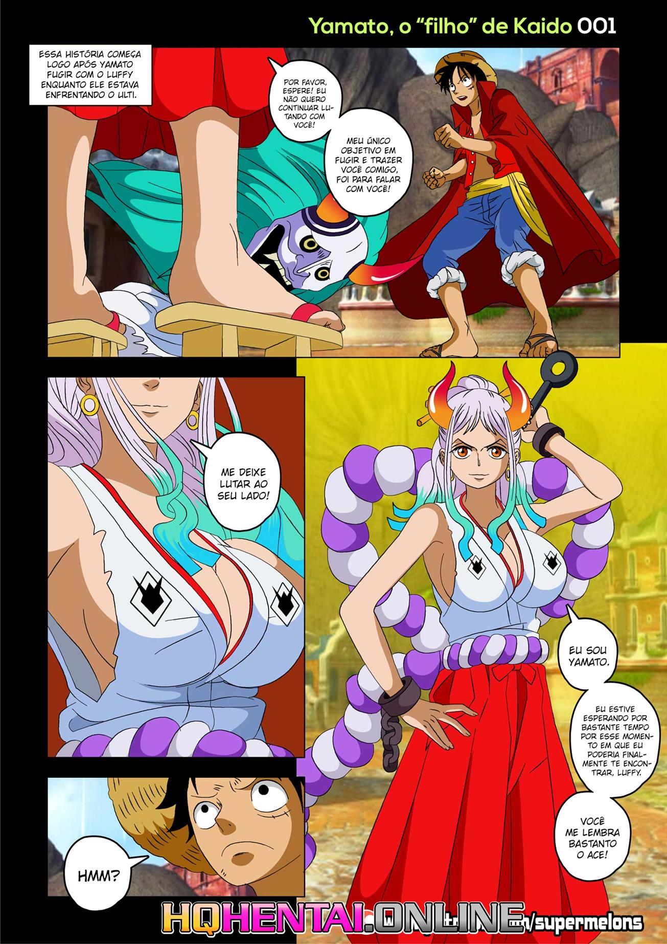 A Piranha de One Piece: Yamato Mostra sua Verdadeira Identidade para Luffy – Em Hentai HQ Brasileiro