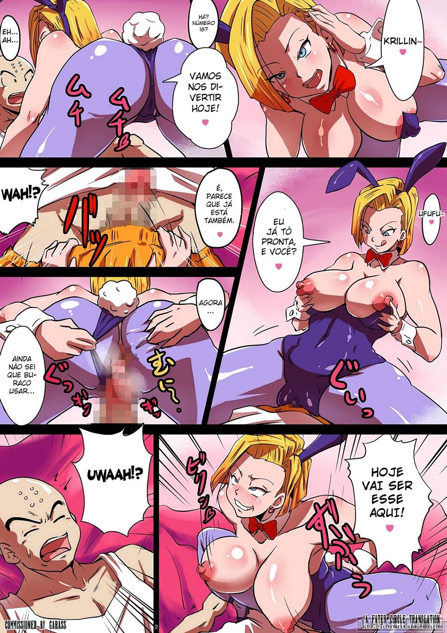 Dragon Ball Hentai: Androide 18 Piranha Fodida por Goten e Trunks em HQ Brasileiro