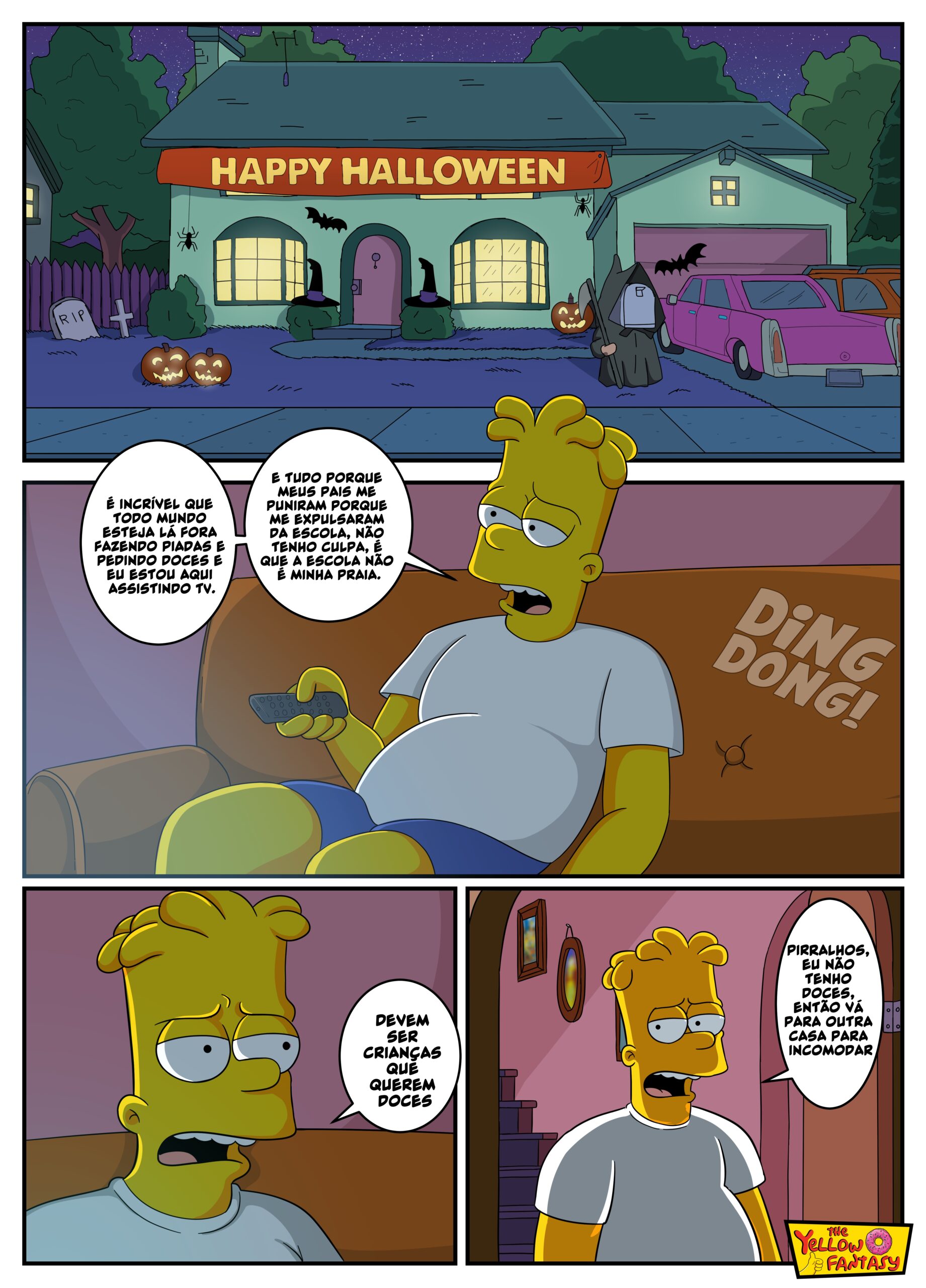 Bart, o Sacana das Coelhinhas do Bundão Gostoso – Simpsons Porno em HQ Brasileira