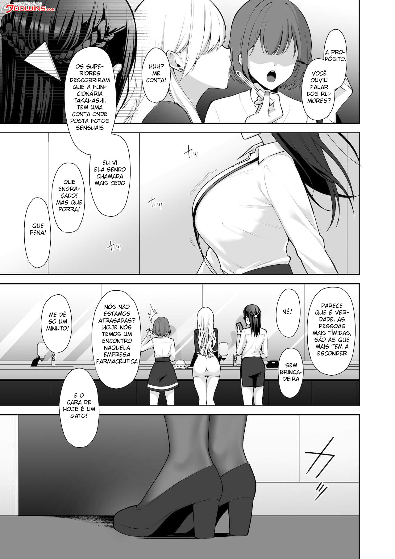 Patrão descobre segredo da funcionária piranha em Hentai HQ Brasileiro