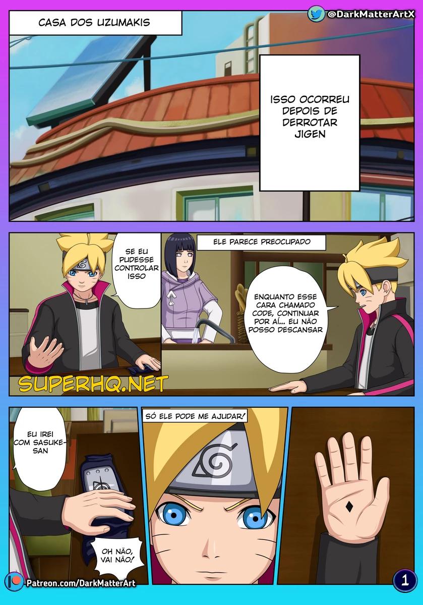 A Piranha da Hinata Sofrendo na Pica do Boruto em Hentai HQ Brasileiro