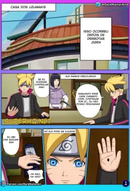 A Piranha da Hinata Sofrendo na Pica do Boruto em Hentai HQ Brasileiro
