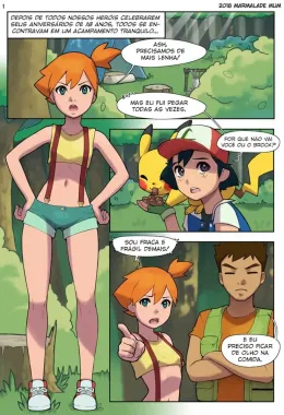 Brock comendo a Misty e Ash descobrindo seu lado hentai gay em HQ