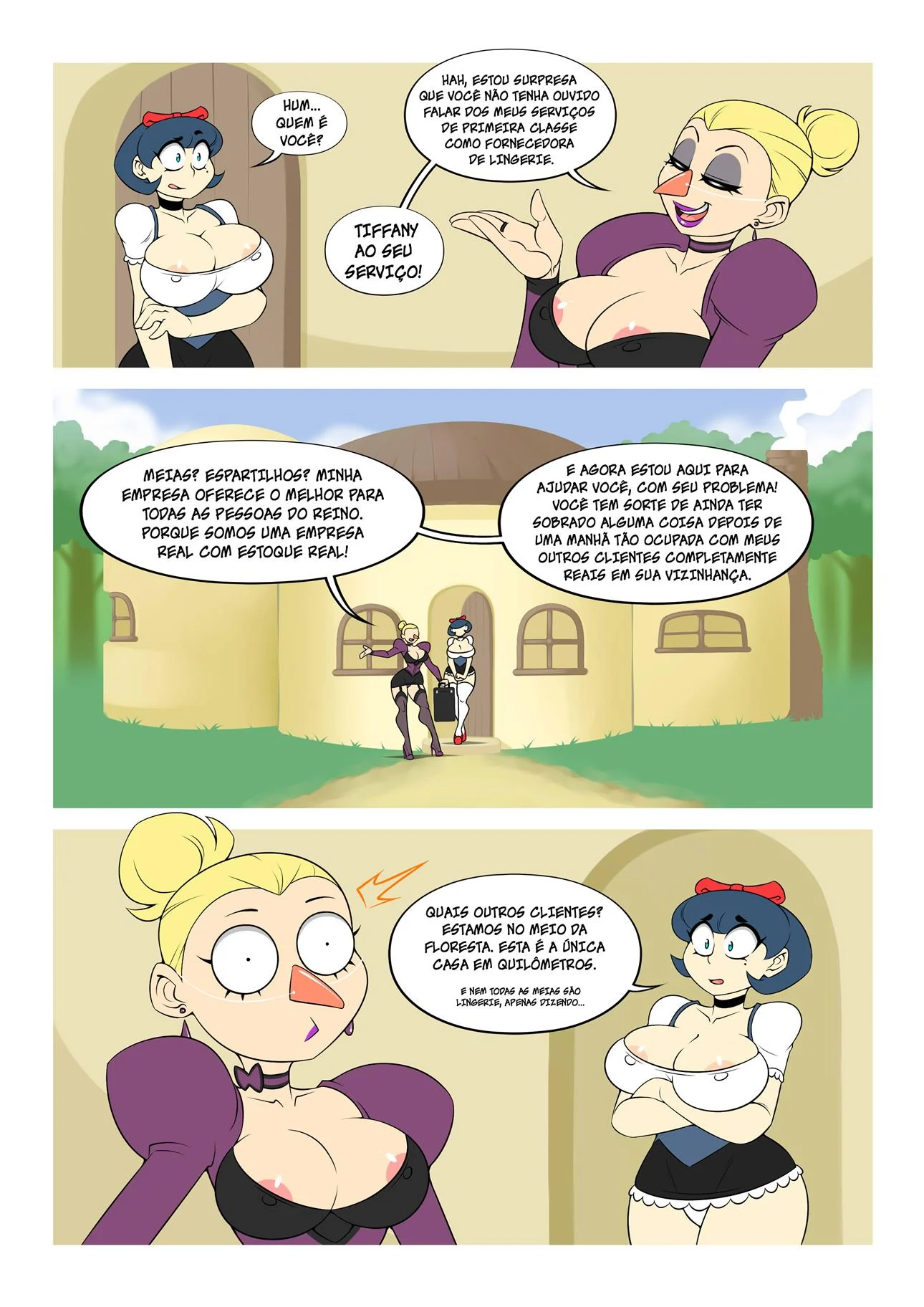 A Aventura Pervertida da Branca de Neve &ndash; Yuri &ndash; Quadrinho De Sexo Em PT-BR