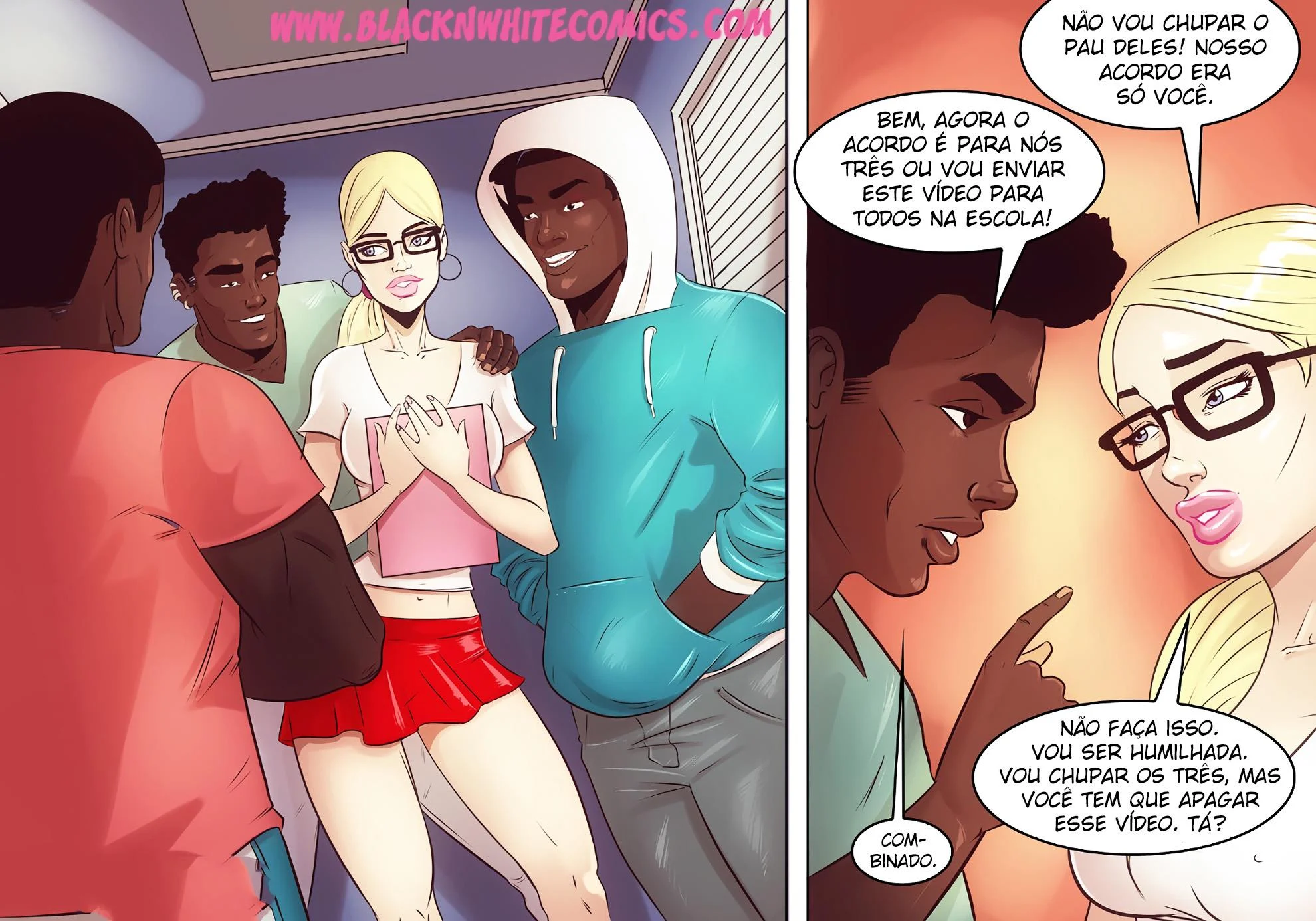 A vadia do col&eacute;gio &ndash; Sexo Grupal &ndash; Quadrinho em Portugu&ecirc;s PT-BR