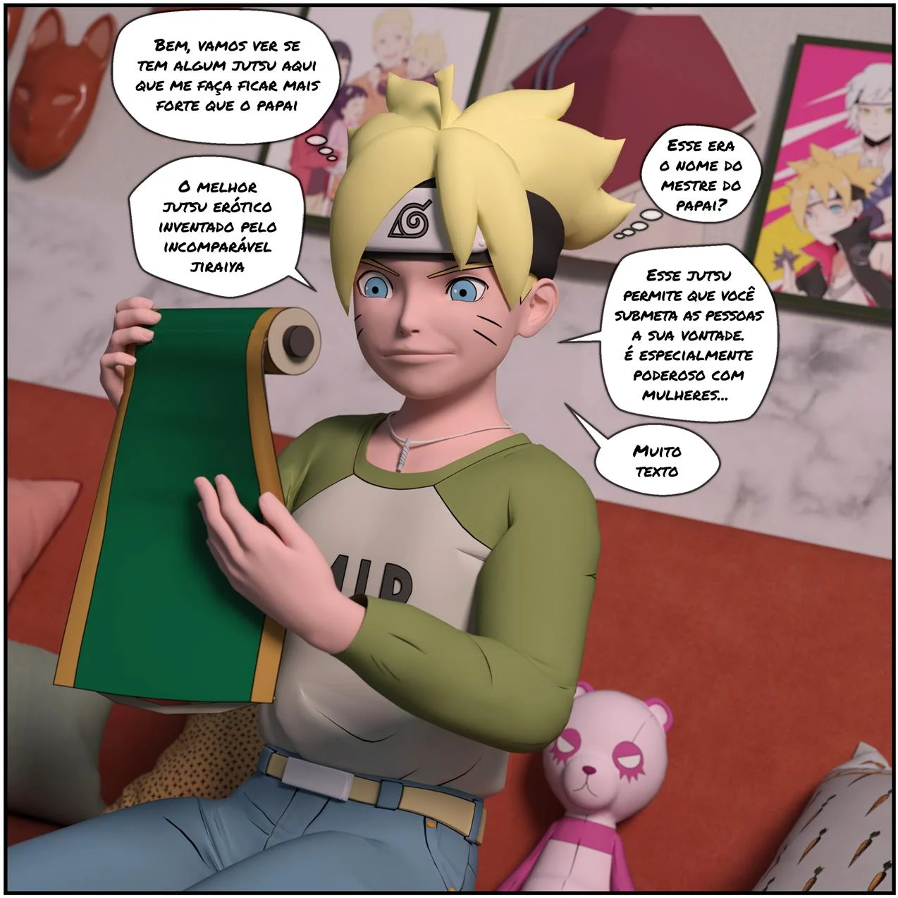 Boruto e o pergaminho do Jiraiya – Hentai Incesto – Ler Quadrinho Porno PT-BR