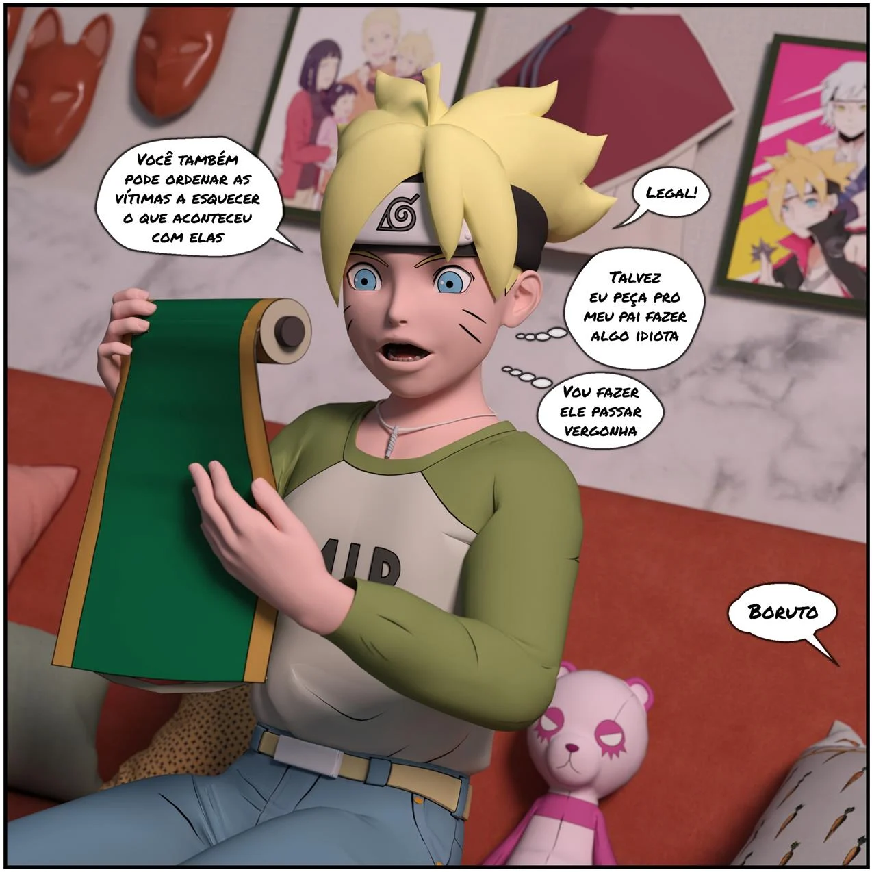 Boruto e o pergaminho do Jiraiya – Hentai Incesto – Ler Quadrinho Porno PT-BR