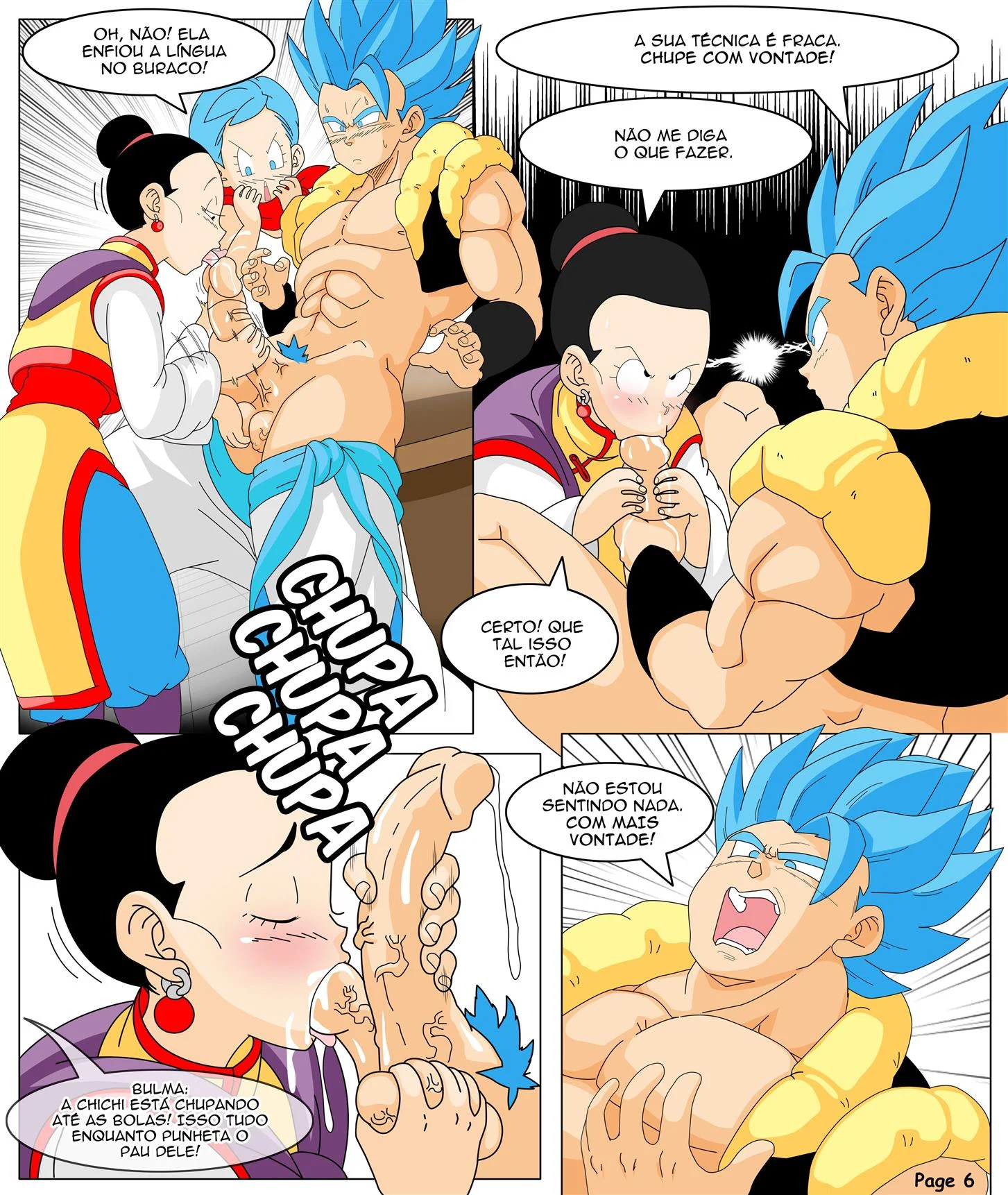 Bulma e Chichi encarando Gogeta &ndash; Bulma Hentai &ndash; Hentai em Portugu&ecirc;s