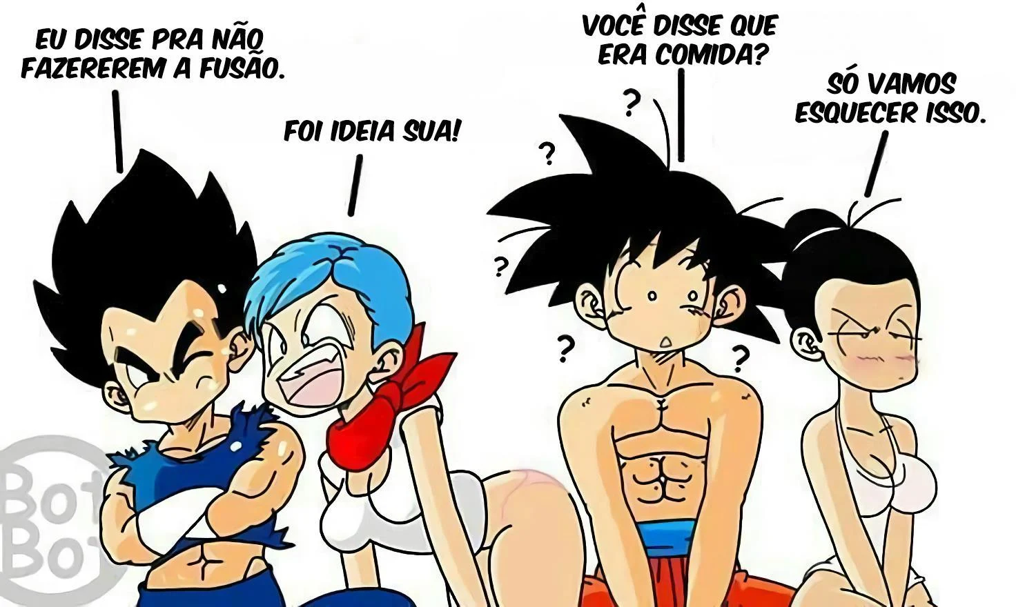 Bulma e Chichi encarando Gogeta &ndash; Bulma Hentai &ndash; Hentai em Portugu&ecirc;s