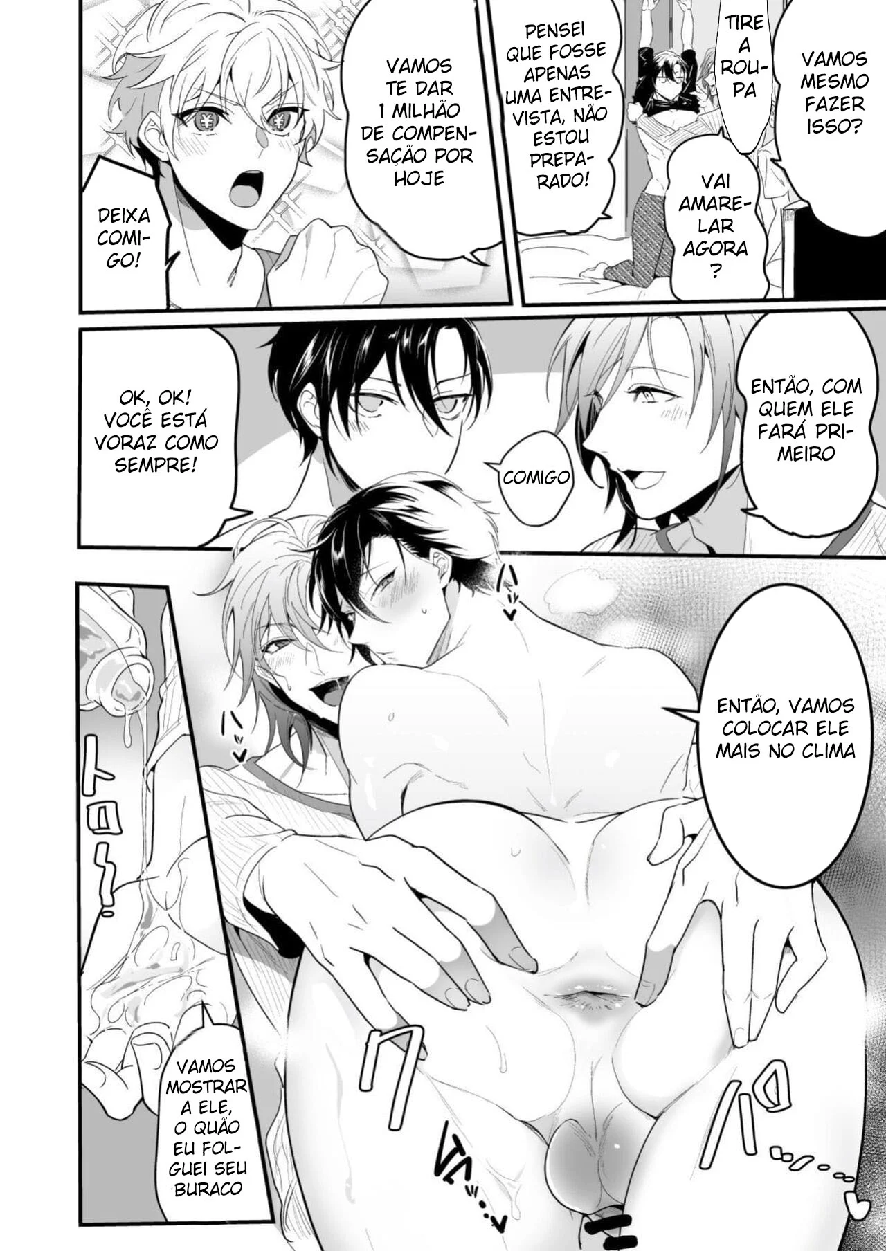 Dois Caras Safados Sugaram Minha Porra – Hentai Gay – Tradução Nacional