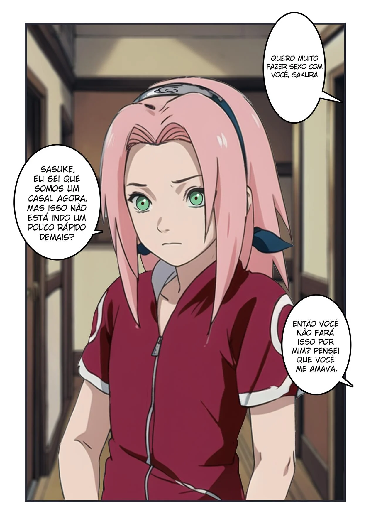 Enganando a Sakura &ndash; Gozando Dentro &ndash; Quadrinho De Sexo Em PT-BR
