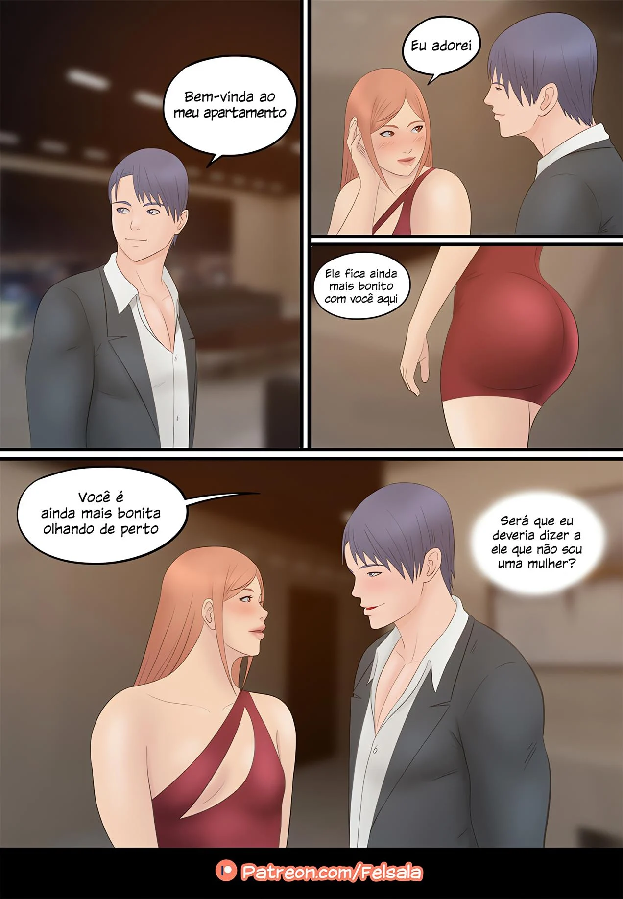 Eu menti pra voc&ecirc; &ndash; Crossdressing &ndash; Quadrinho De Sexo Em PT-BR