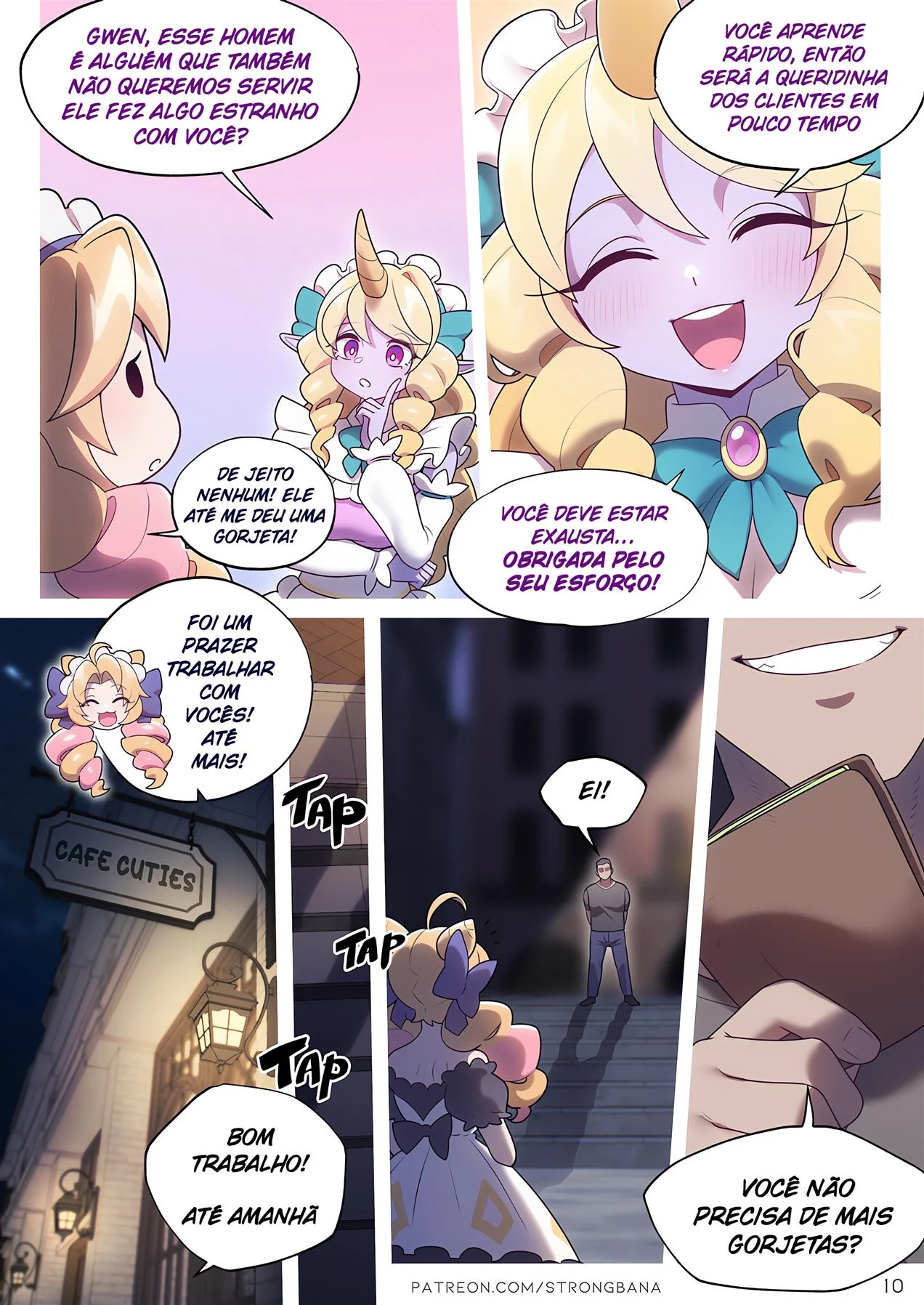 Gorjetas para Gwen &ndash; Cartoon &ndash; Quadrinho em Portugu&ecirc;s PT-BR