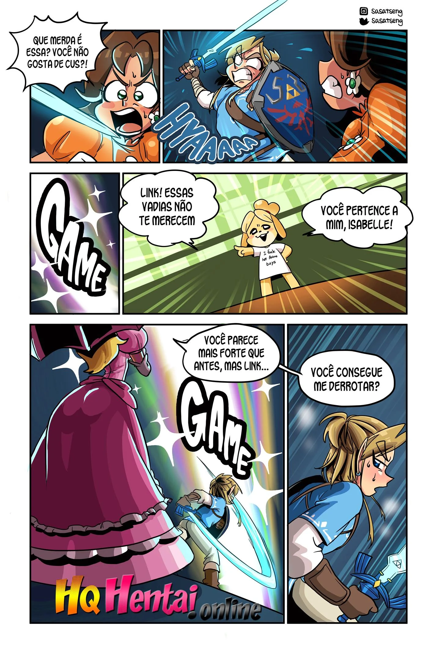 Link fodendo Peach – Gozando Dentro – Em Português