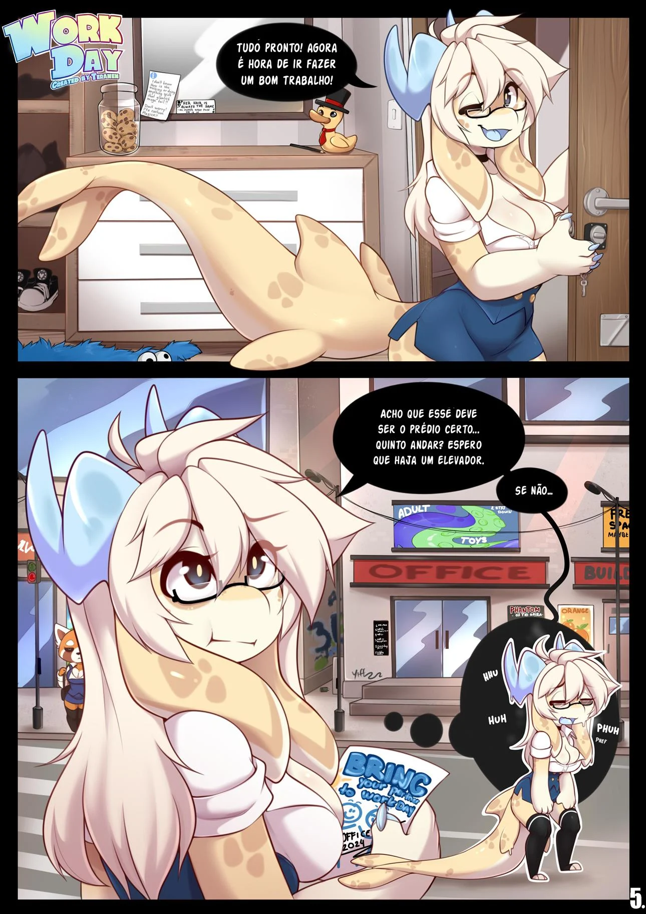 O dia de trabalho da assistente dragão – Gozando Dentro – Completo