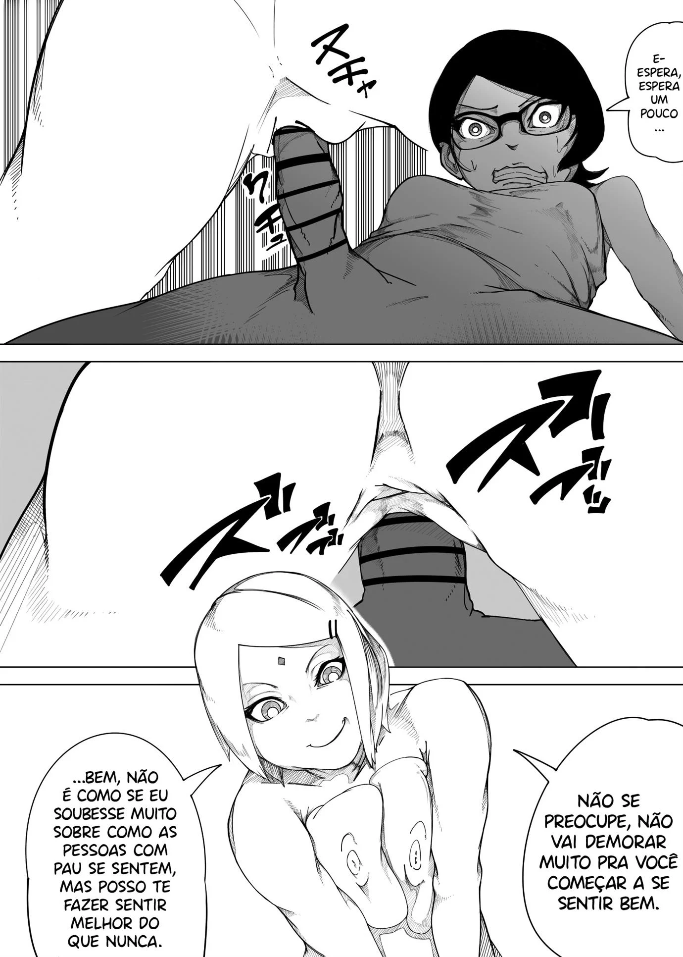 Sarada saciando o desejo de Sakura &ndash; Pau Grande &ndash; Hentai em Portugu&ecirc;s