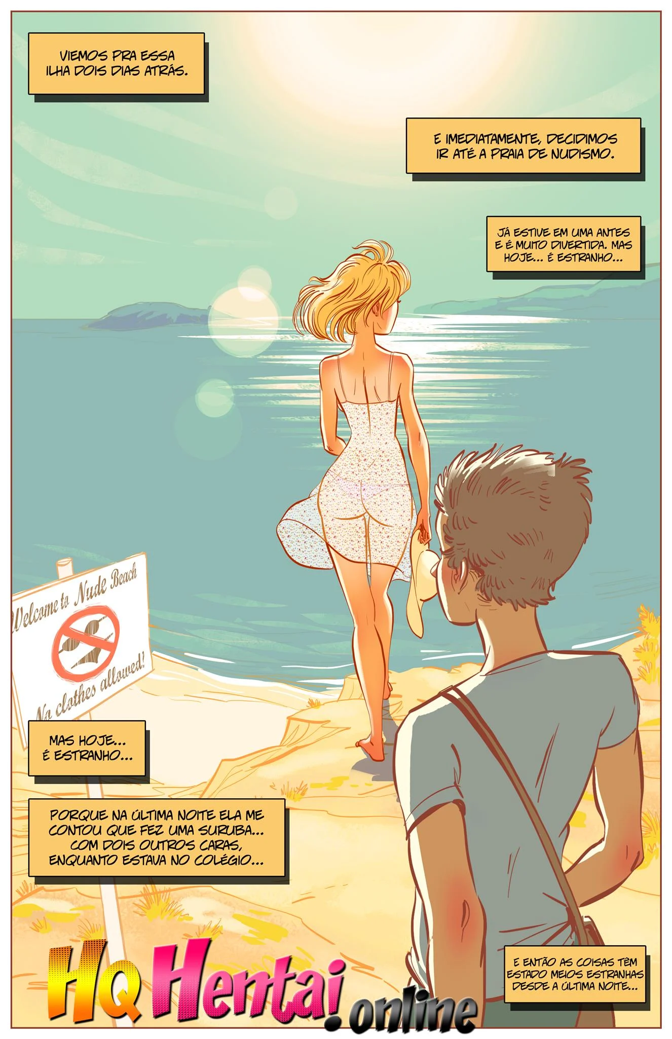 Sexo na Praia de Nudismo – HQ De Sexo – Ler Quadrinho Porno PT-BR
