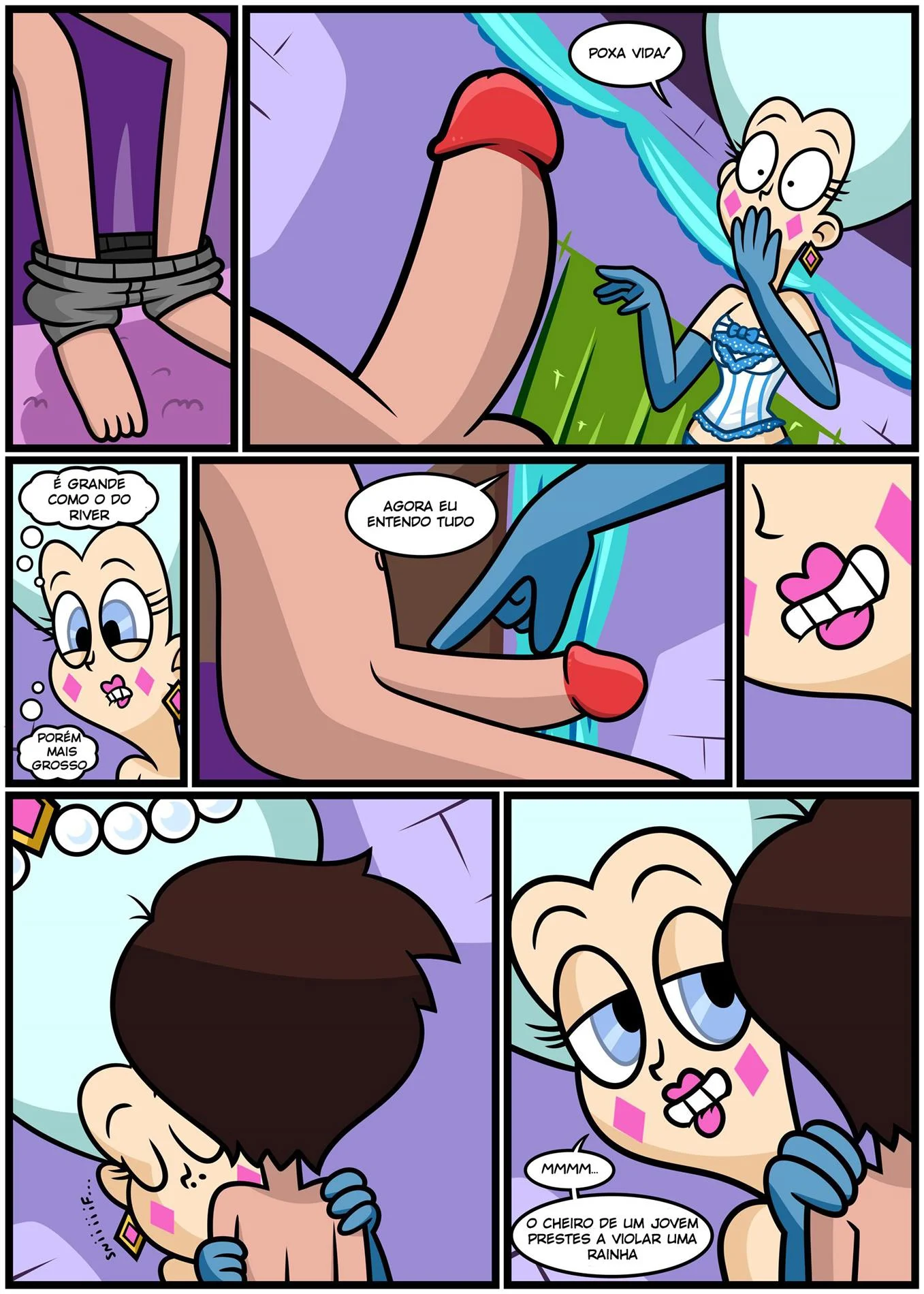 Sozinho com a Rainha &ndash; MILF &ndash; Quadrinho De Sexo Em PT-BR