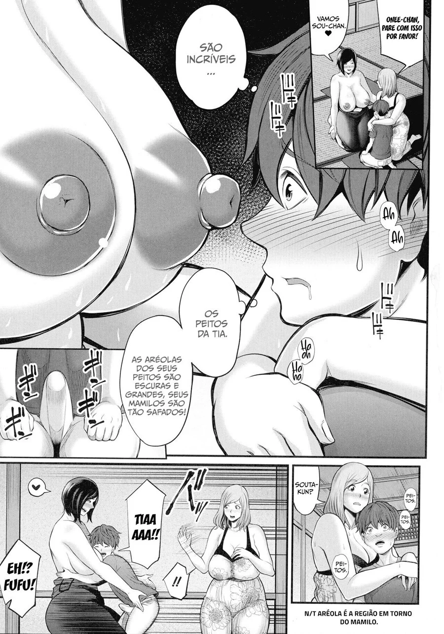 Suruba com mãe e tia tetudas – Doujinshi Hentai – Completo