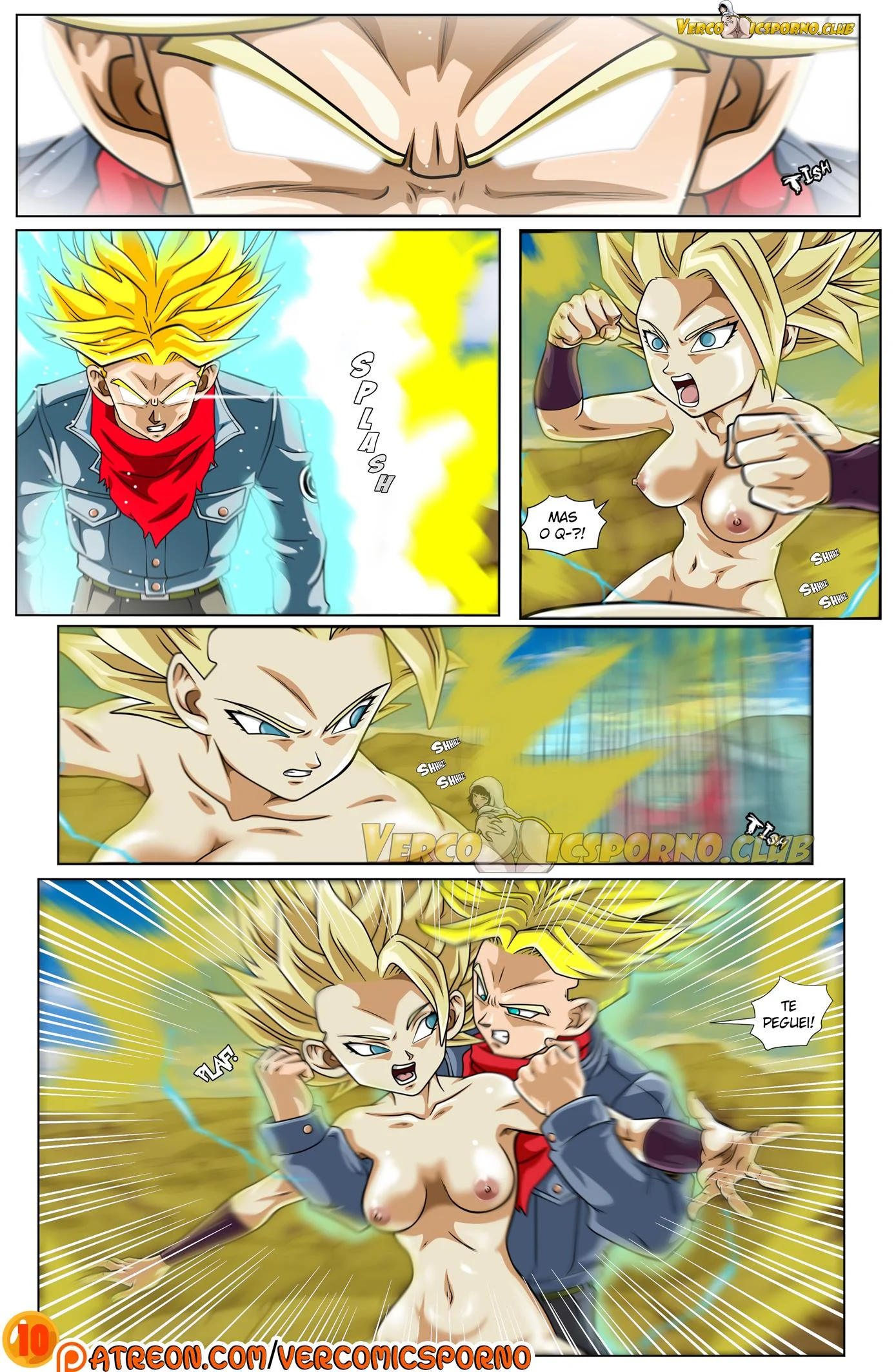 Trunks e Caulifla – Gozando Dentro – Ler Quadrinho Porno PT-BR
