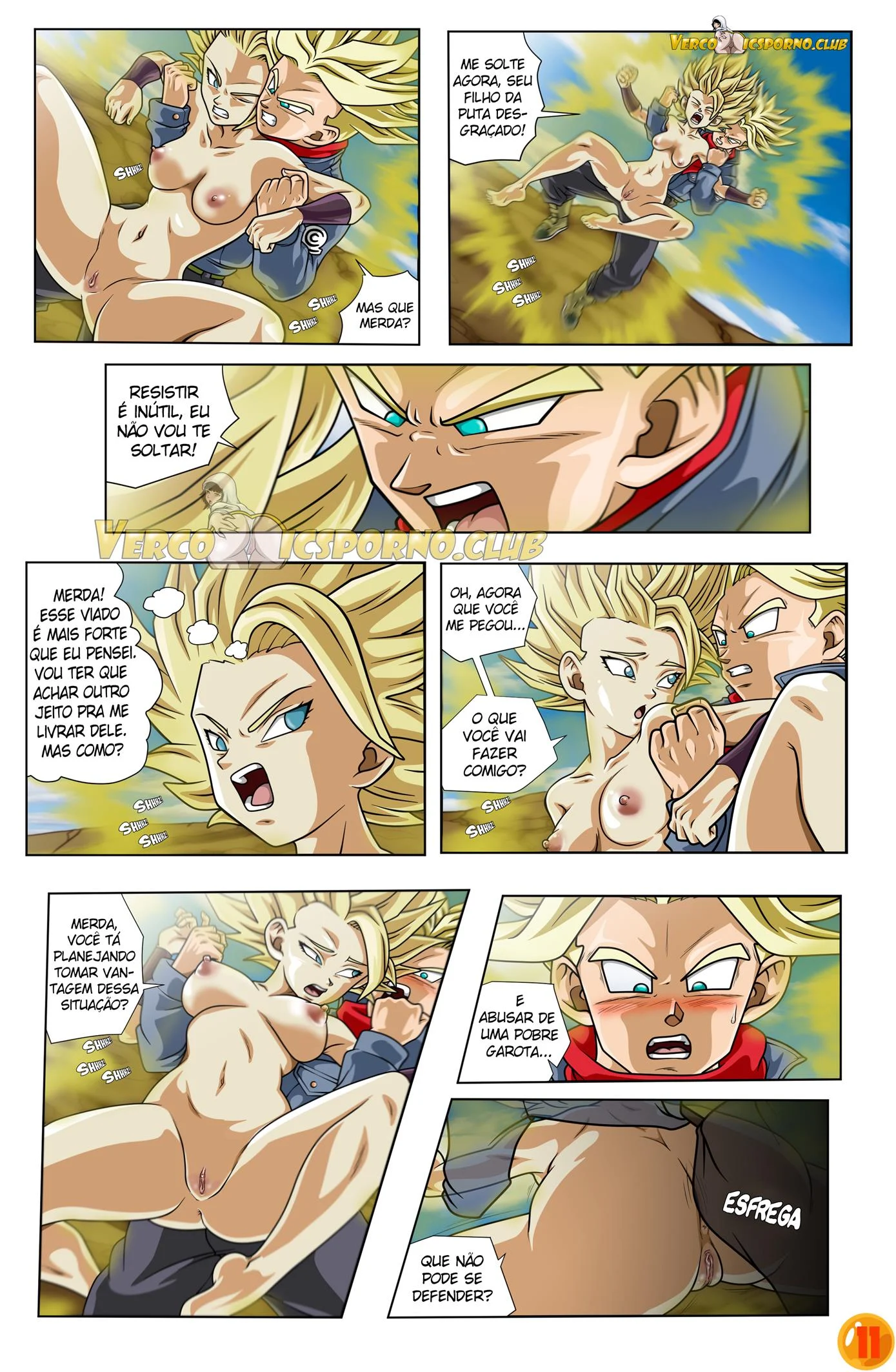 Trunks e Caulifla – Gozando Dentro – Ler Quadrinho Porno PT-BR