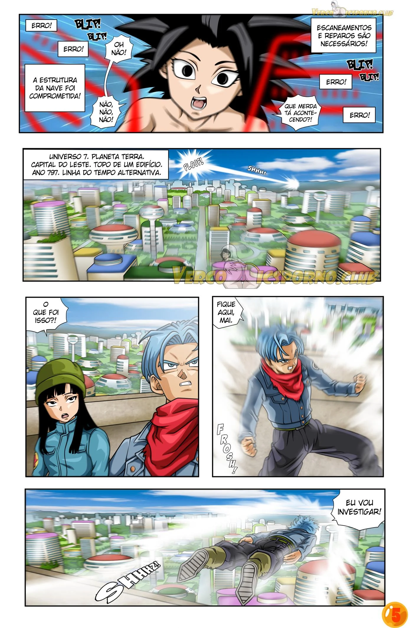 Trunks e Caulifla – Gozando Dentro – Ler Quadrinho Porno PT-BR