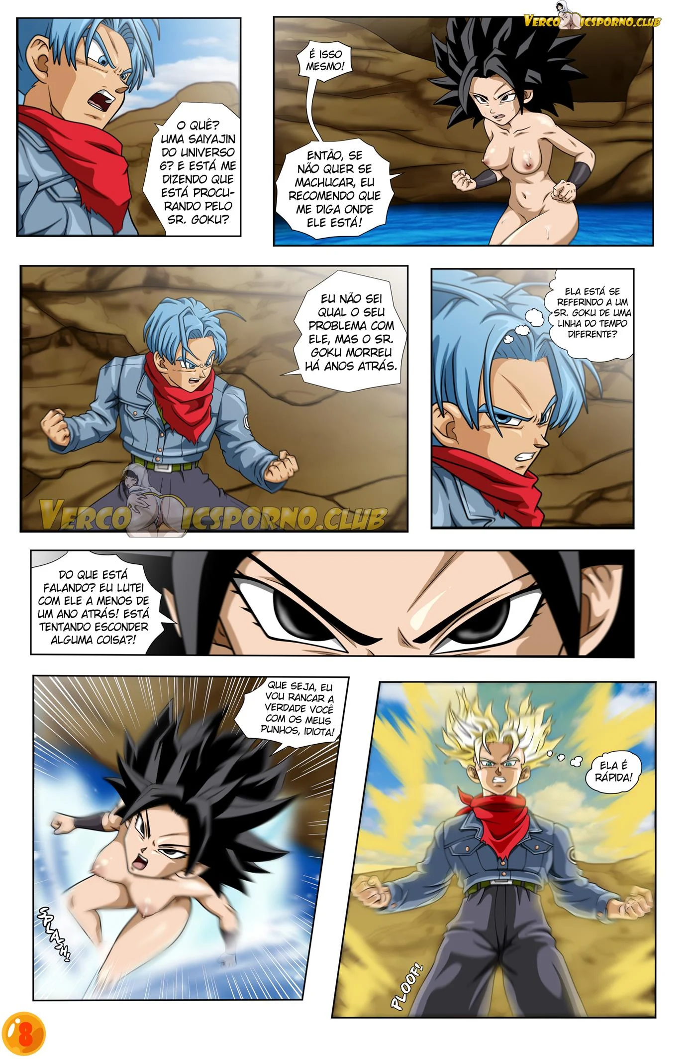 Trunks e Caulifla – Gozando Dentro – Ler Quadrinho Porno PT-BR