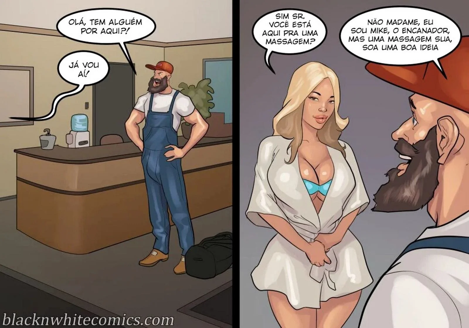 A Danada Negona Madura Safada Não Resistiu à Pica do Encanador - Hentai Interracial em HQ Brasileiro