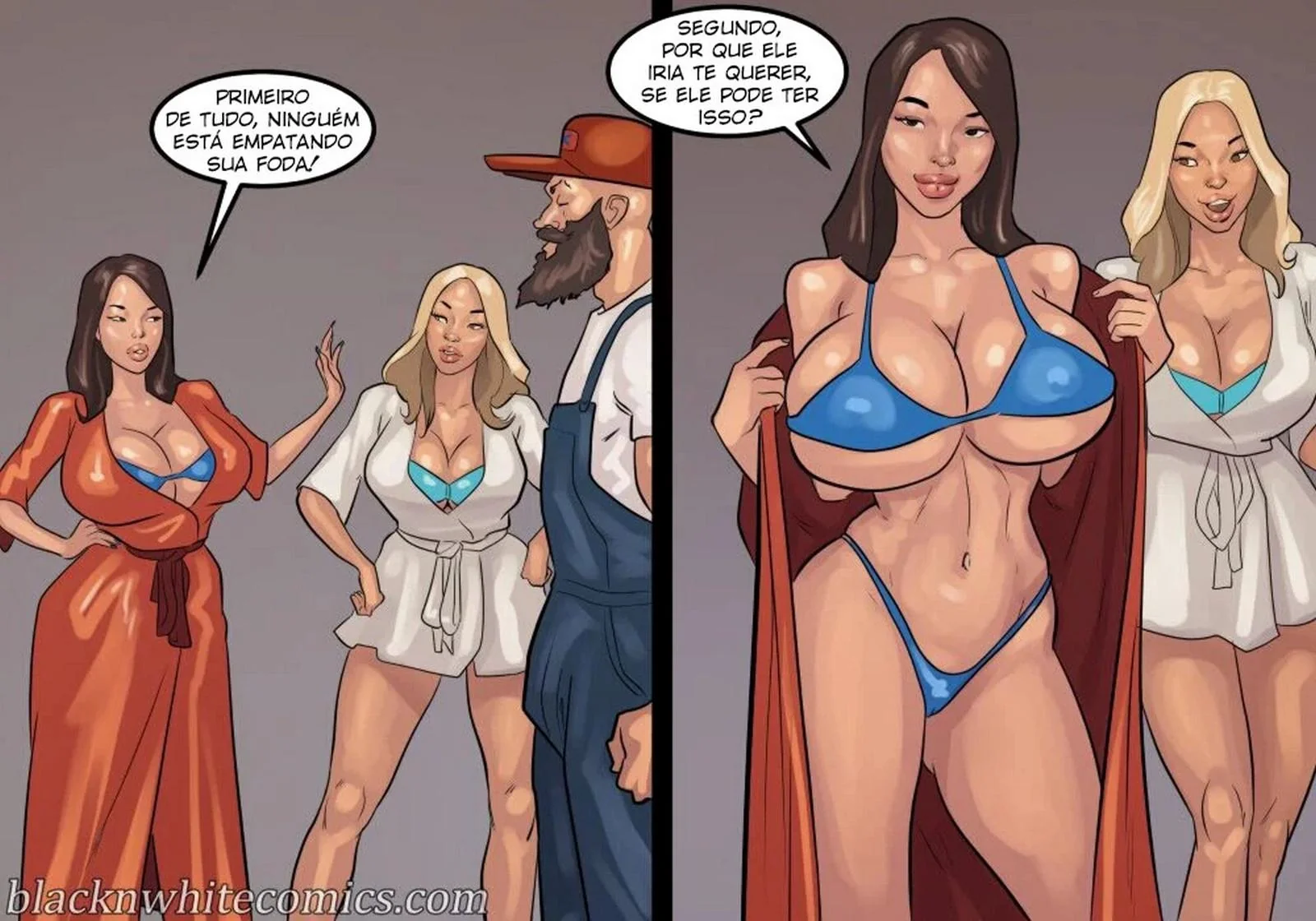 A Danada Negona Madura Safada Não Resistiu à Pica do Encanador - Hentai Interracial em HQ Brasileiro