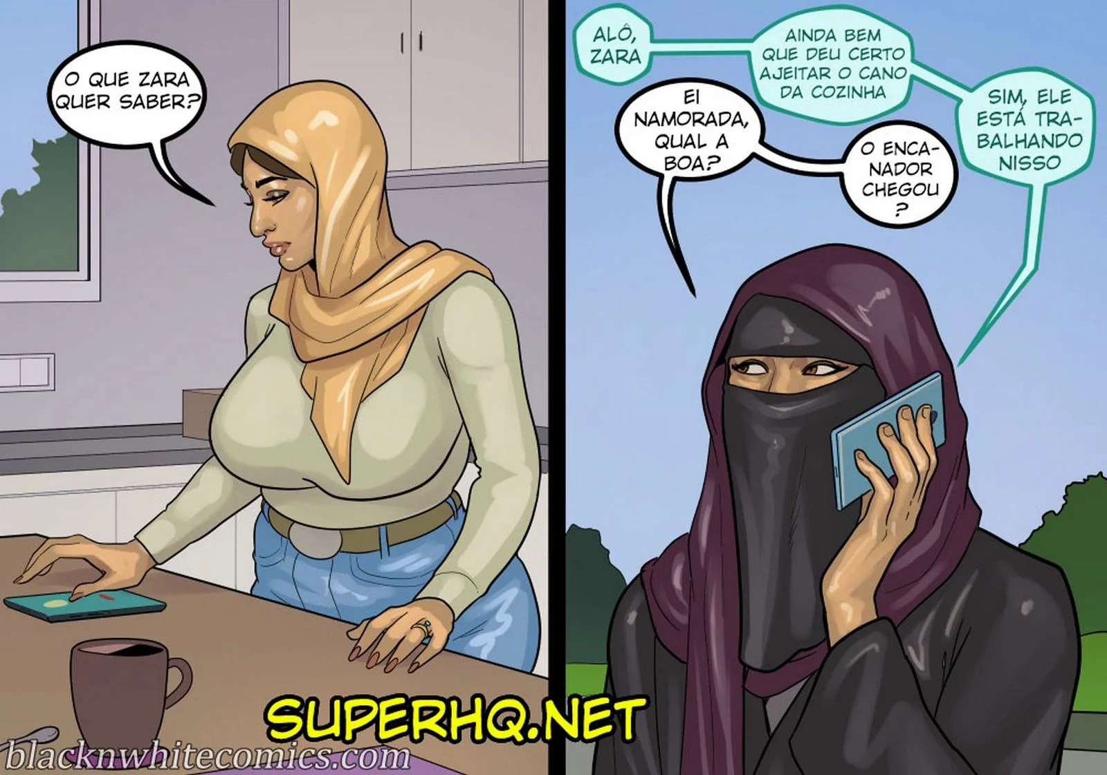 A Danada Negona Madura Safada Não Resistiu à Pica do Encanador - Hentai Interracial em HQ Brasileiro