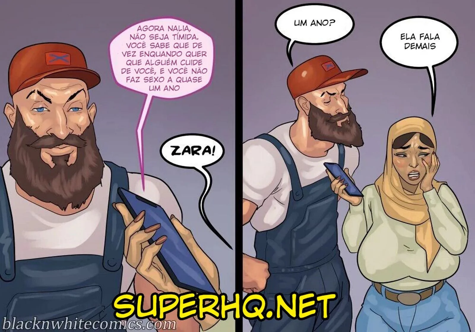 A Danada Negona Madura Safada Não Resistiu à Pica do Encanador - Hentai Interracial em HQ Brasileiro