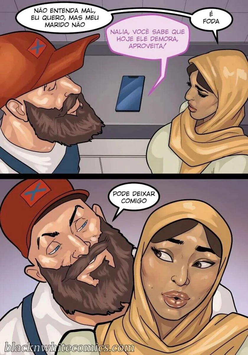 A Danada Negona Madura Safada Não Resistiu à Pica do Encanador - Hentai Interracial em HQ Brasileiro