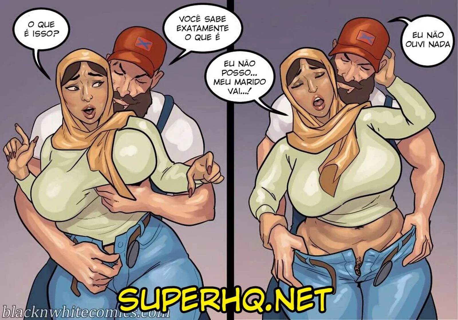 A Danada Negona Madura Safada Não Resistiu à Pica do Encanador - Hentai Interracial em HQ Brasileiro