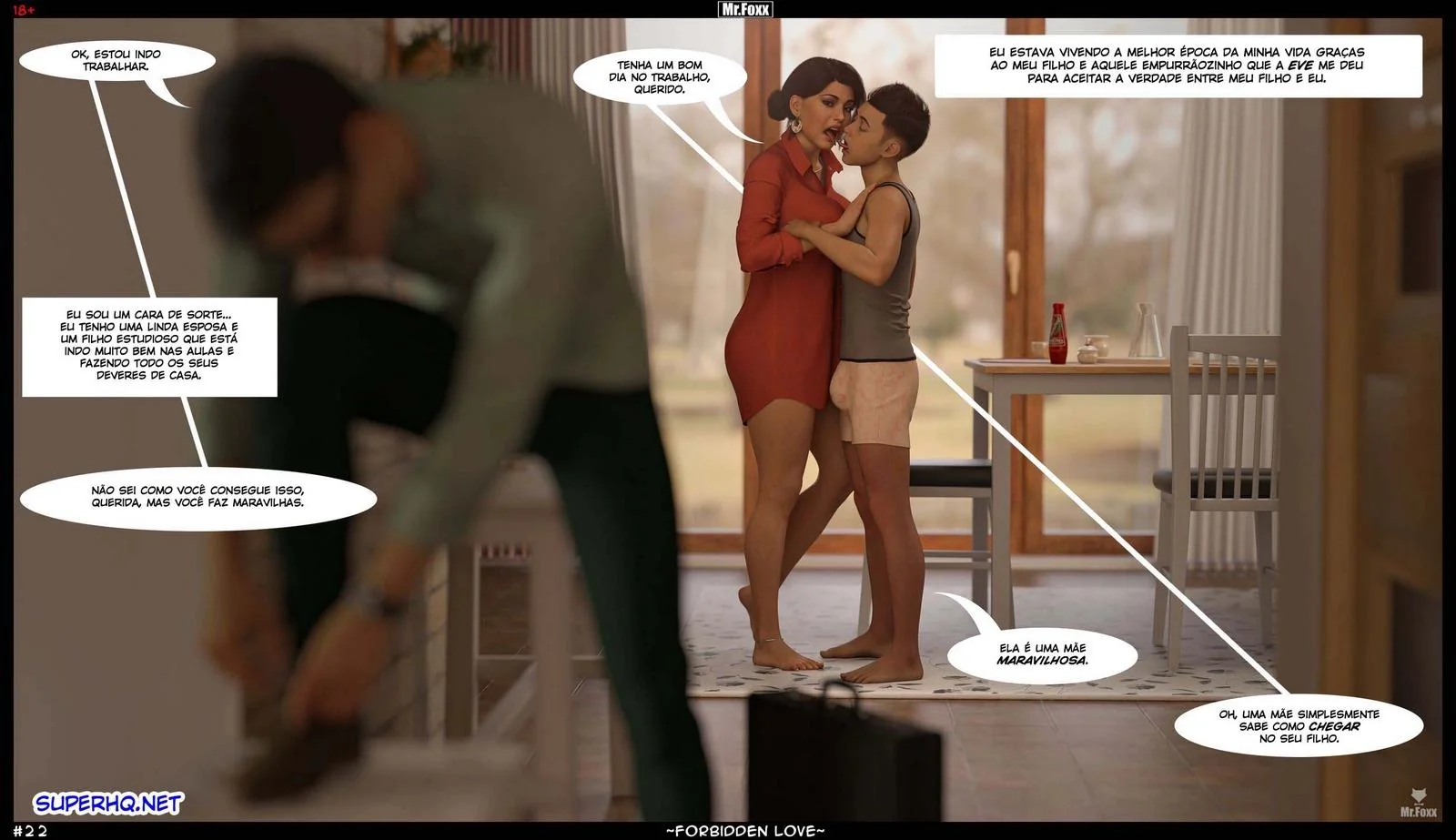 A Dona de Casa Piranha: Flagrou o Filho na Punheta e Liberou a Buceta - Hentai Incesto em HQ Brasileiro