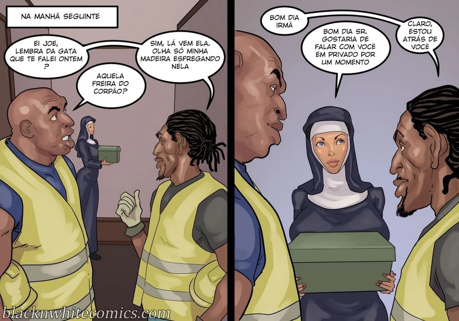 A Freira Piranha e o Chefe Dotado - Desejo Interracial em HQ Brasileiro