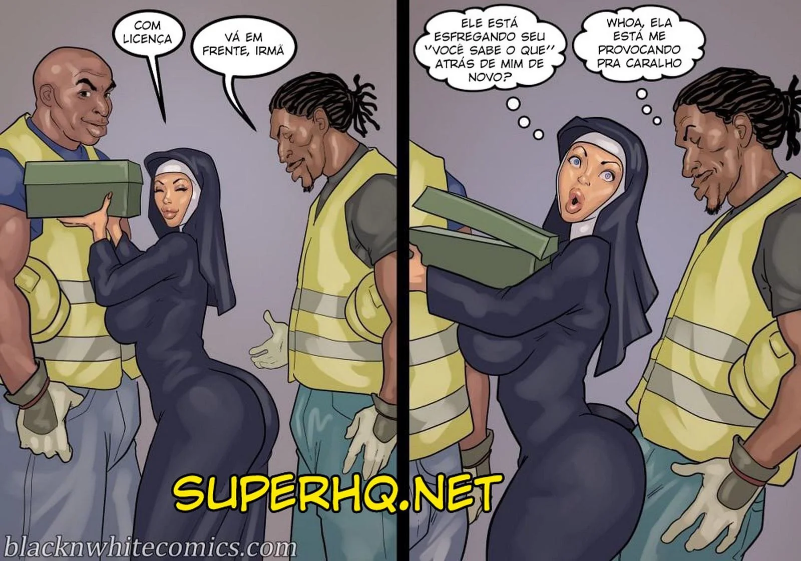 A Freira Piranha e o Chefe Dotado - Desejo Interracial em HQ Brasileiro