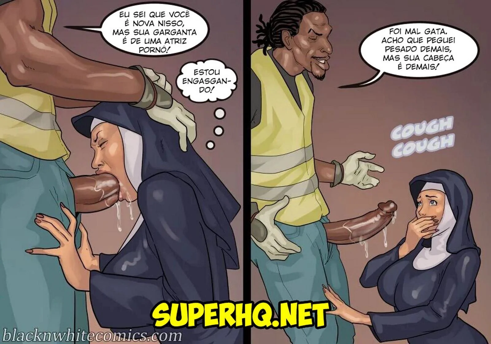 A Freira Piranha e o Chefe Dotado - Desejo Interracial em HQ Brasileiro