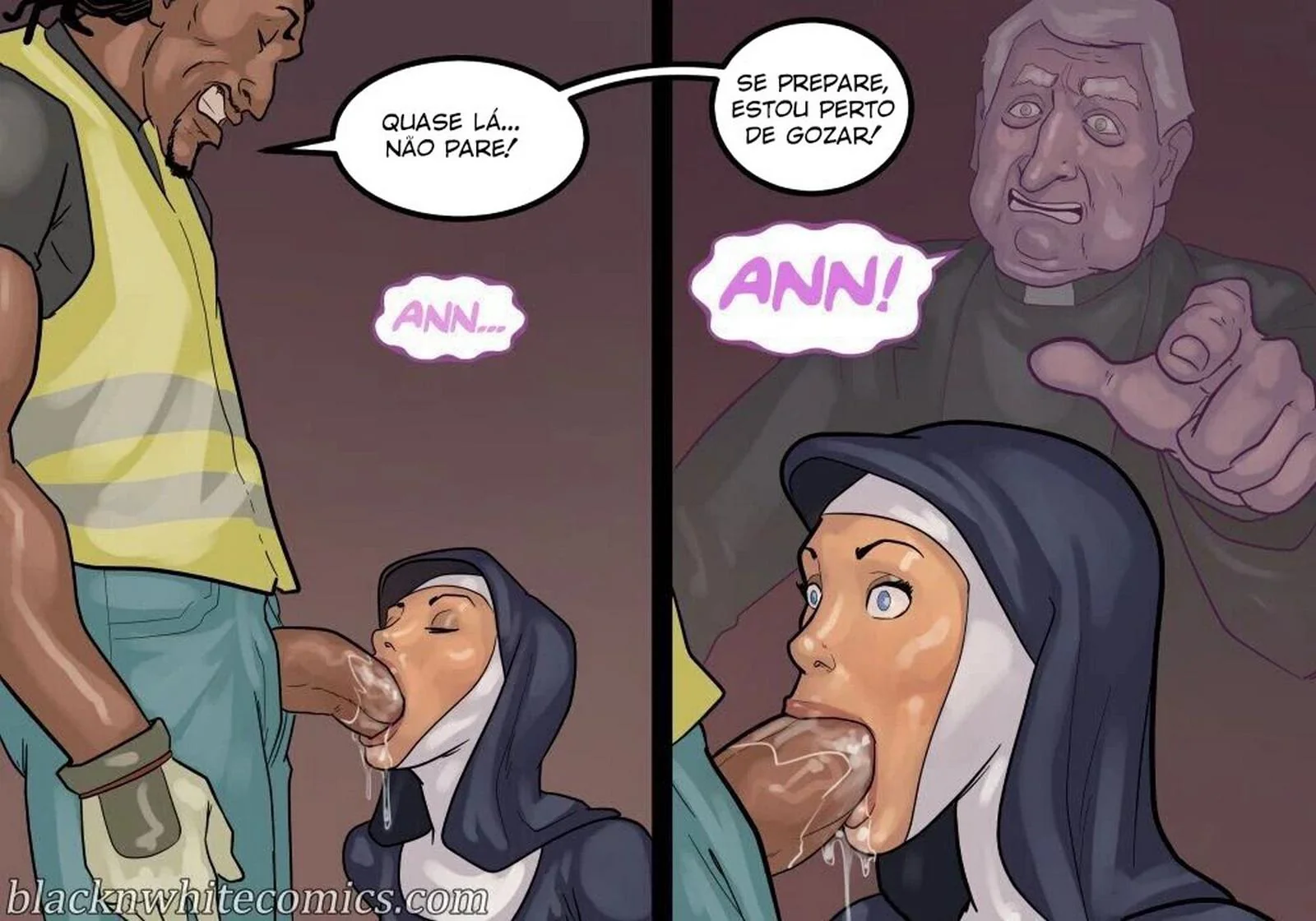 A Freira Piranha e o Chefe Dotado - Desejo Interracial em HQ Brasileiro