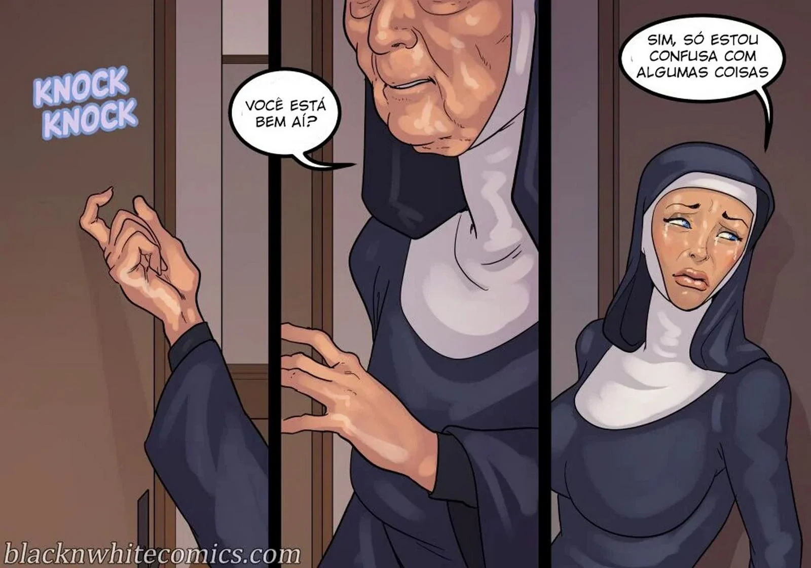 A Freira Piranha e o Chefe Dotado - Desejo Interracial em HQ Brasileiro