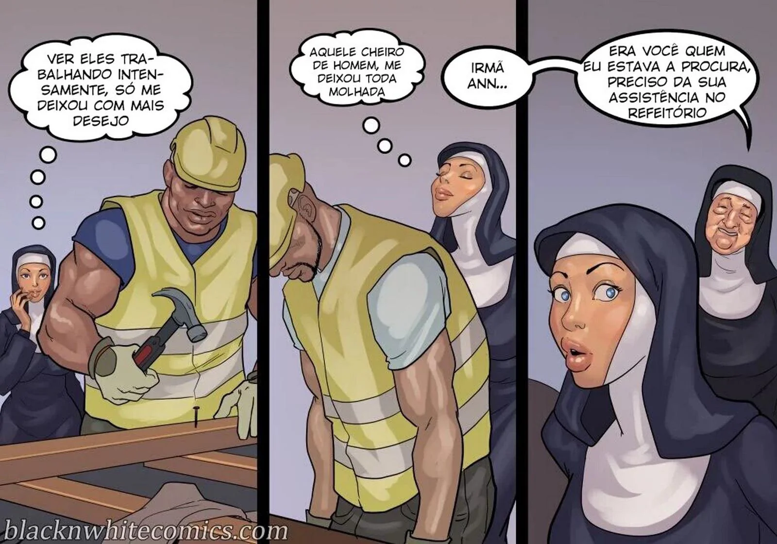 A Freira Piranha e o Chefe Dotado - Desejo Interracial em HQ Brasileiro