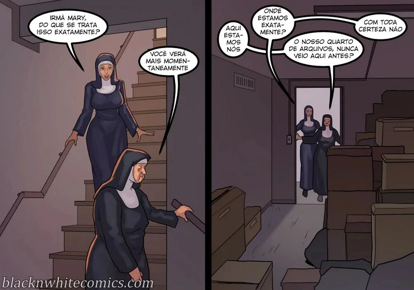 A Freira Piranha e o Chefe Dotado - Desejo Interracial em HQ Brasileiro