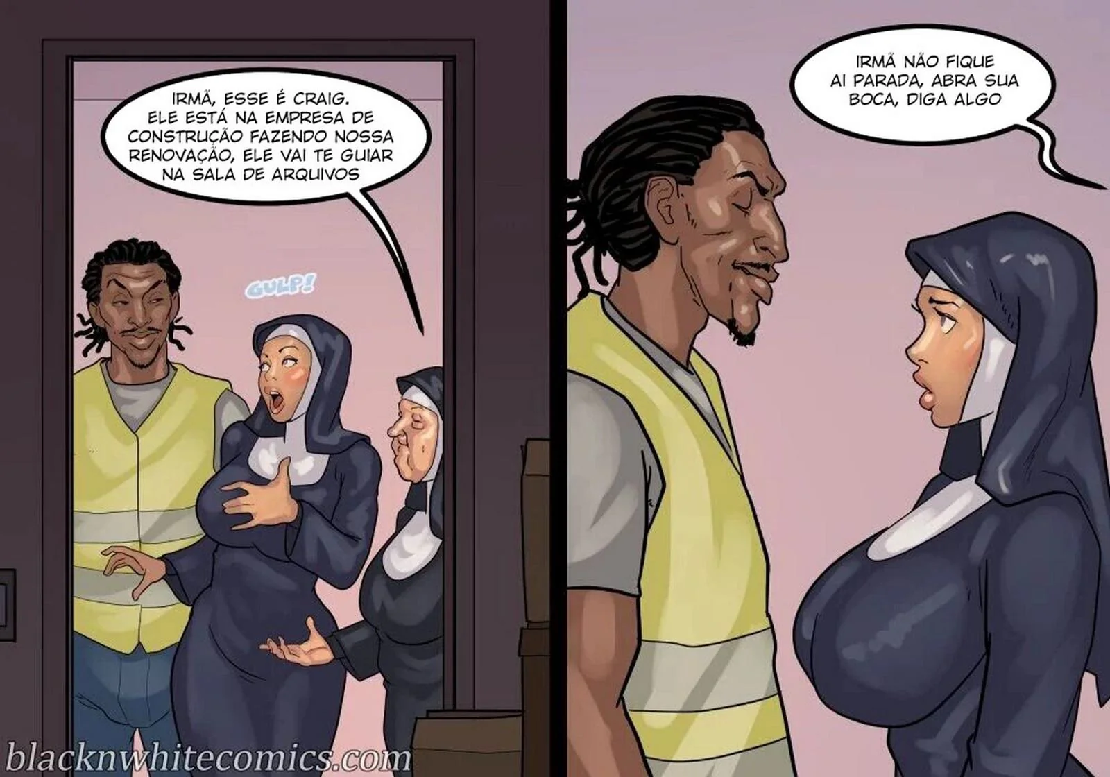 A Freira Piranha e o Chefe Dotado - Desejo Interracial em HQ Brasileiro