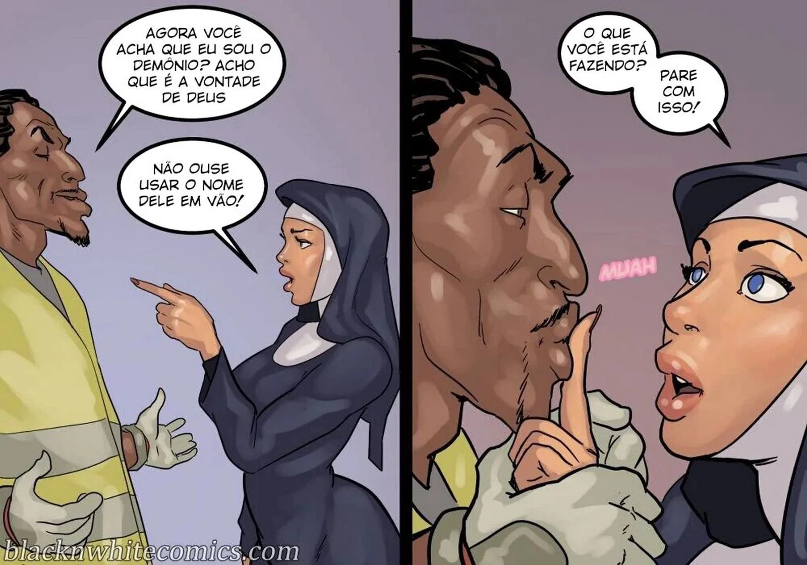 A Freira Piranha e o Chefe Dotado - Desejo Interracial em HQ Brasileiro