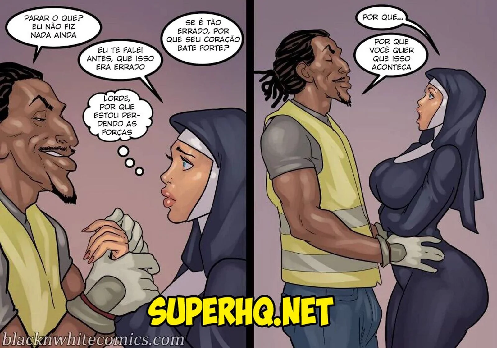 A Freira Piranha e o Chefe Dotado - Desejo Interracial em HQ Brasileiro