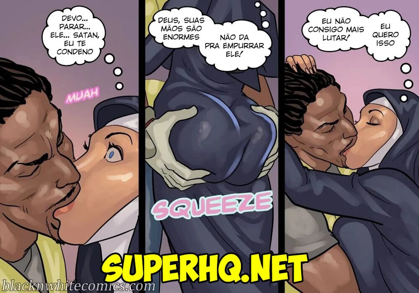 A Freira Piranha e o Chefe Dotado - Desejo Interracial em HQ Brasileiro