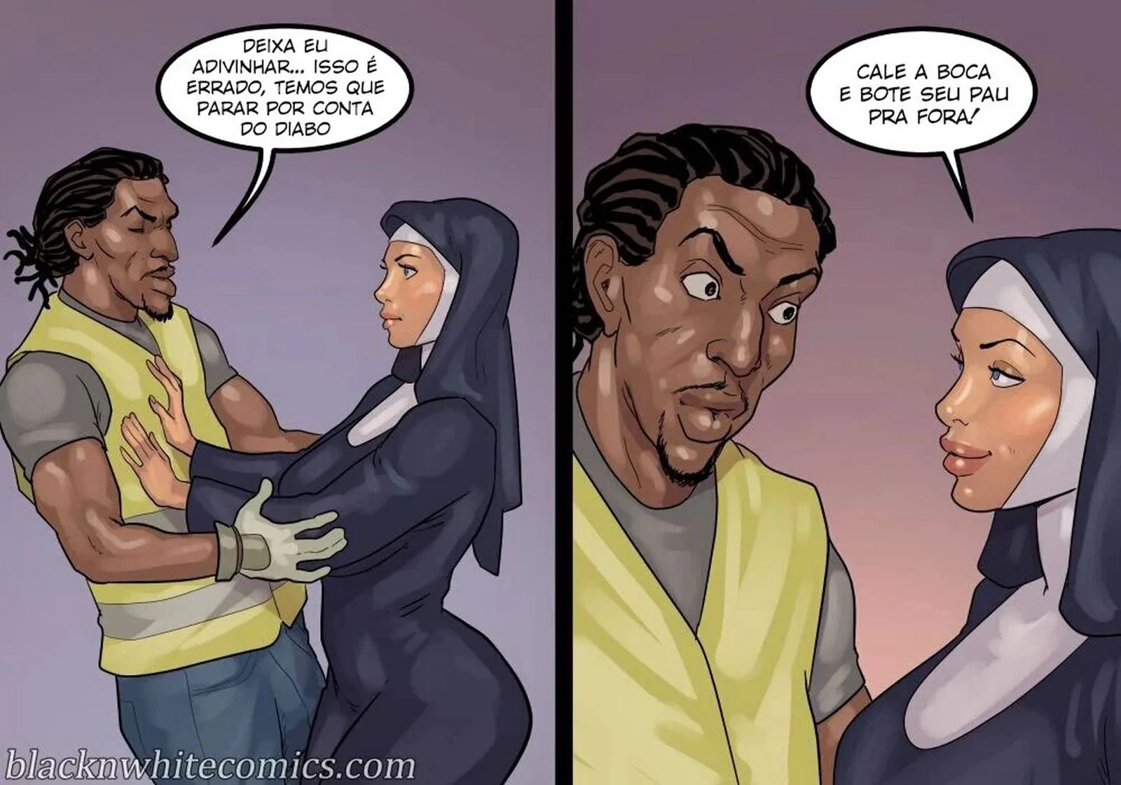 A Freira Piranha e o Chefe Dotado - Desejo Interracial em HQ Brasileiro