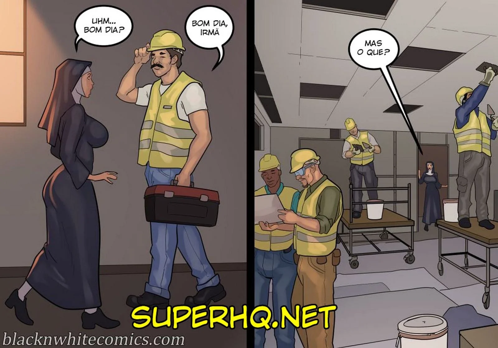 A Freira Piranha e o Chefe Dotado - Desejo Interracial em HQ Brasileiro