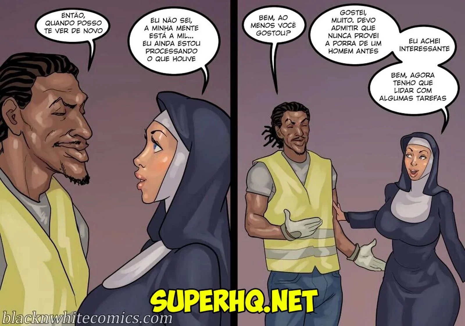 A Freira Piranha e o Chefe Dotado - Desejo Interracial em HQ Brasileiro