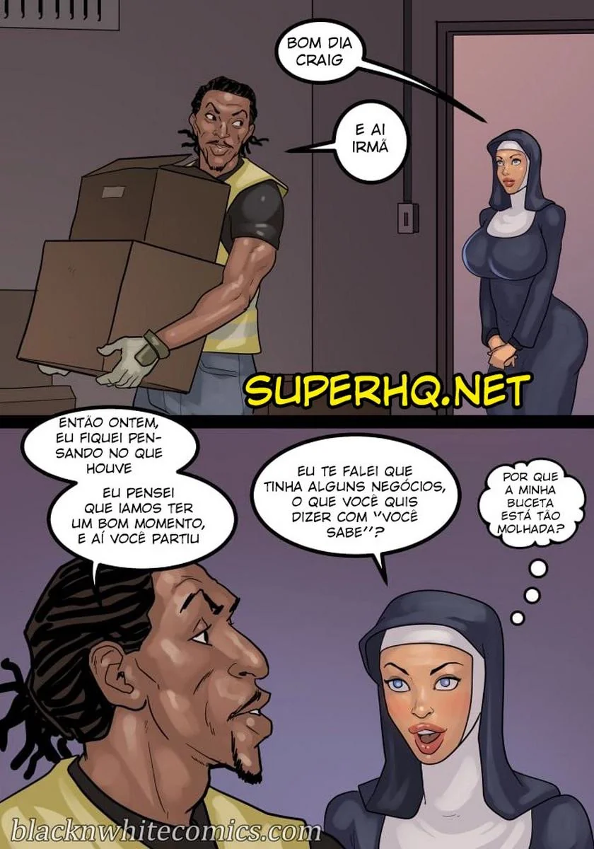 A Freira Piranha e o Chefe Dotado - Desejo Interracial em HQ Brasileiro