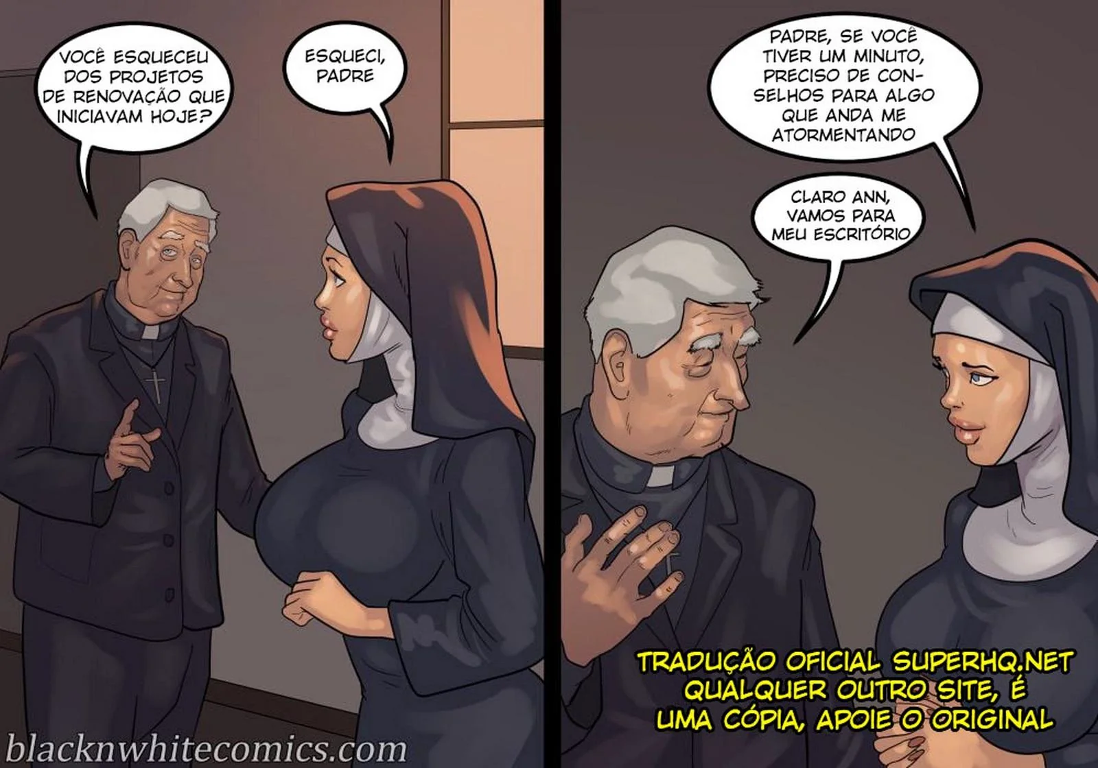 A Freira Piranha e o Chefe Dotado - Desejo Interracial em HQ Brasileiro